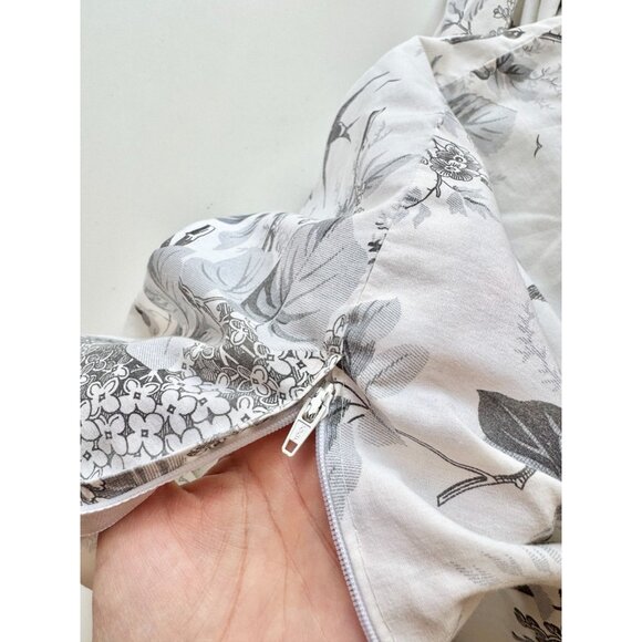 Vintage SPRINGMAID White Grey Toile de Jouy Polycotton Muslin Double Duvet Cover - Picture 4 of 6